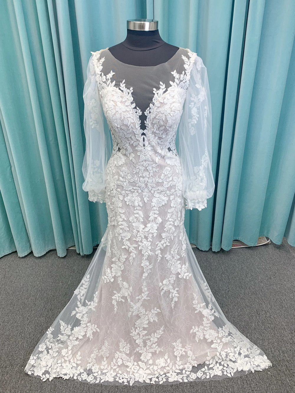 Morilee Style 2513 Jeannie Illusion Lace Fit and Flare Wedding Dress with